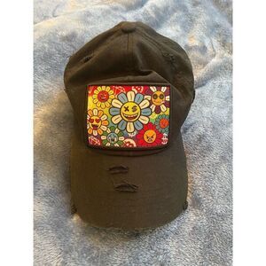 MUKA Unisex Black Floral  Hat Adjustable Strap Casual Cap